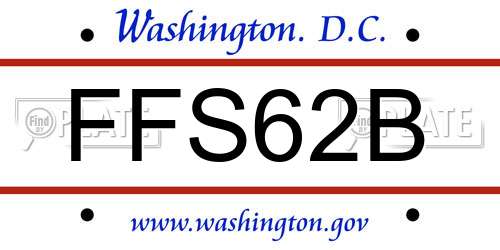 FFS62B District Of Columbia License Plate