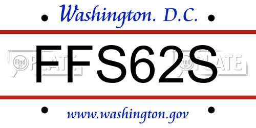 FFS62S District Of Columbia License Plate