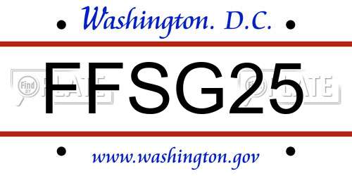 FFSG25 District Of Columbia License Plate