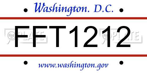 FFT1212 District Of Columbia License Plate
