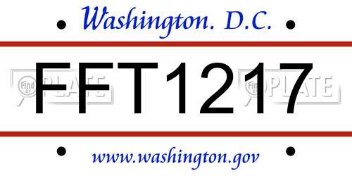 FFT1217 District Of Columbia License Plate
