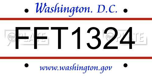 FFT1324 District Of Columbia License Plate