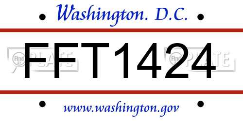 FFT1424 District Of Columbia License Plate