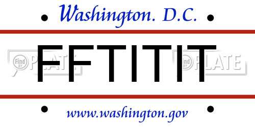 FFTITIT District Of Columbia License Plate
