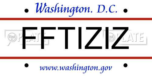 FFTIZIZ District Of Columbia License Plate