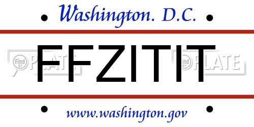 FFZITIT District Of Columbia License Plate