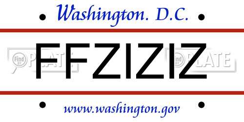 FFZIZIZ District Of Columbia License Plate