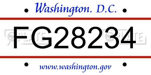 FG28234 District Of Columbia License Plate