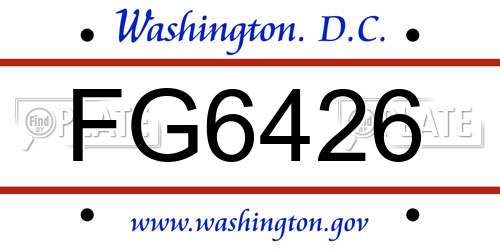 FG6426 District Of Columbia License Plate