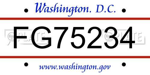 FG75234 District Of Columbia License Plate
