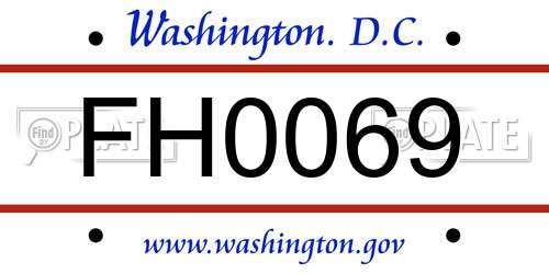 FH0069 District Of Columbia License Plate