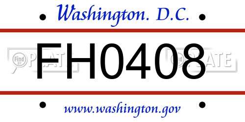 FH0408 District Of Columbia License Plate