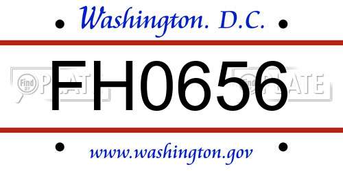 FH0656 District Of Columbia License Plate