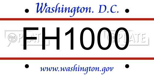 FH1000 District Of Columbia License Plate