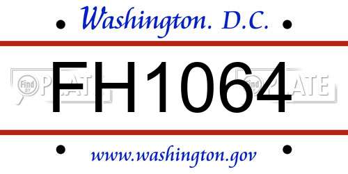 FH1064 District Of Columbia License Plate
