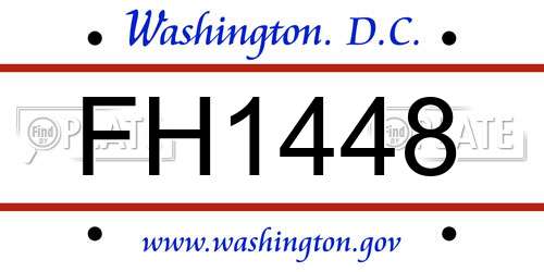 FH1448 District Of Columbia License Plate
