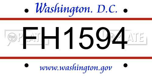 FH1594 District Of Columbia License Plate