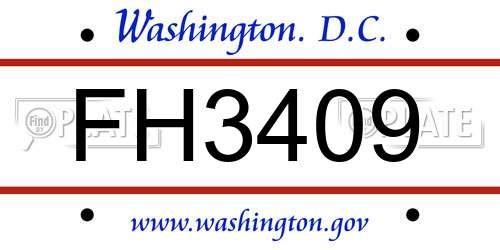 FH3409 District Of Columbia License Plate