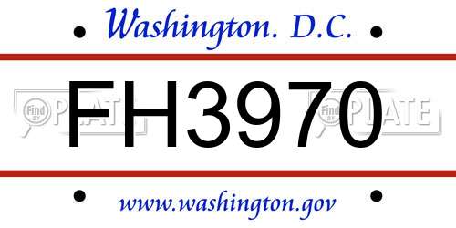 FH3970 District Of Columbia License Plate