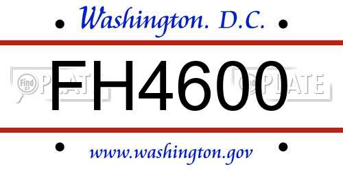 FH4600 District Of Columbia License Plate