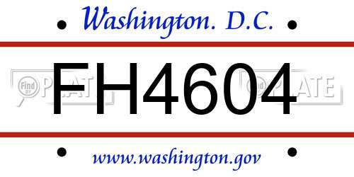 FH4604 District Of Columbia License Plate
