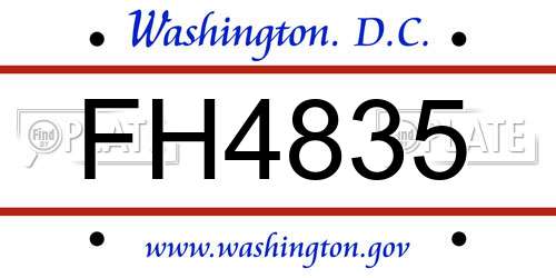 FH4835 District Of Columbia License Plate
