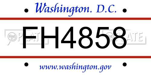FH4858 District Of Columbia License Plate