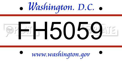 FH5059 District Of Columbia License Plate
