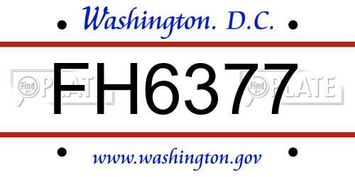 FH6377 District Of Columbia License Plate