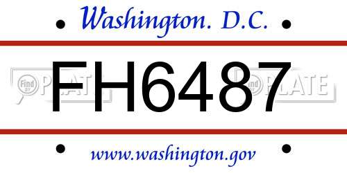 FH6487 District Of Columbia License Plate