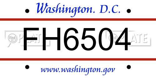 FH6504 District Of Columbia License Plate
