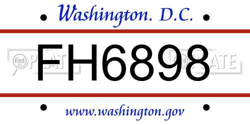 FH6898 District Of Columbia License Plate