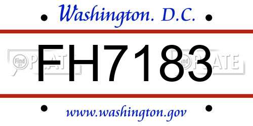FH7183 District Of Columbia License Plate