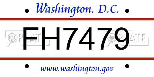 FH7479 District Of Columbia License Plate