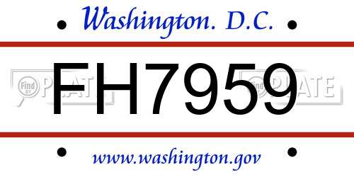 FH7959 District Of Columbia License Plate