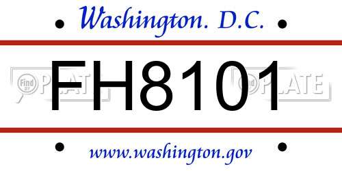 FH8101 District Of Columbia License Plate