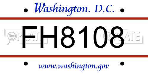 FH8108 District Of Columbia License Plate