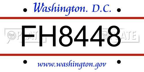 FH8448 District Of Columbia License Plate