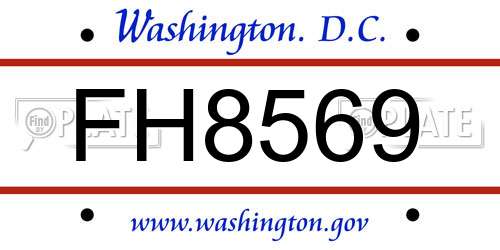 FH8569 District Of Columbia License Plate