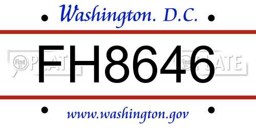 FH8646 District Of Columbia License Plate