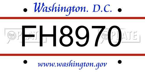 FH8970 District Of Columbia License Plate