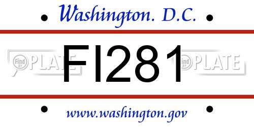 FI281 District Of Columbia License Plate