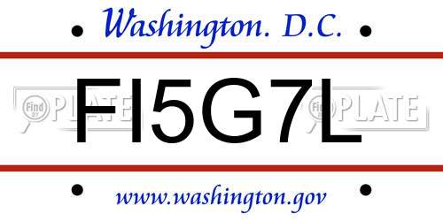 FI5G7L District Of Columbia License Plate