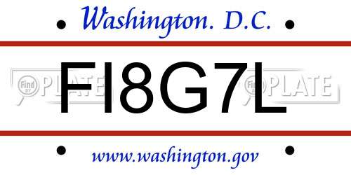 FI8G7L District Of Columbia License Plate