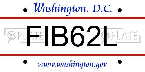 FIB62L District Of Columbia License Plate