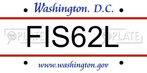FIS62L District Of Columbia License Plate