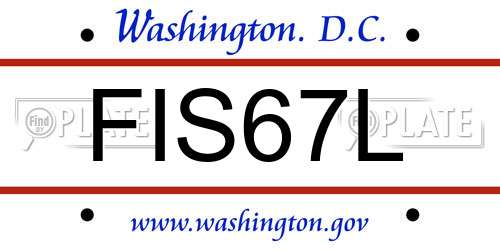 FIS67L District Of Columbia License Plate