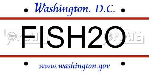 FISH2O District Of Columbia License Plate
