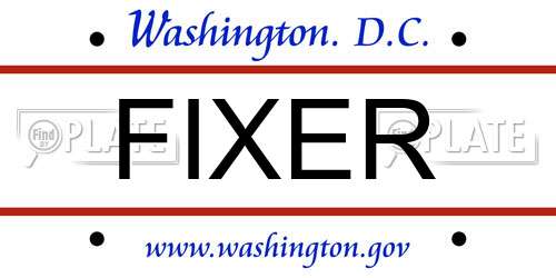 FIXER District Of Columbia License Plate