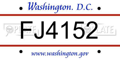 FJ4152 District Of Columbia License Plate